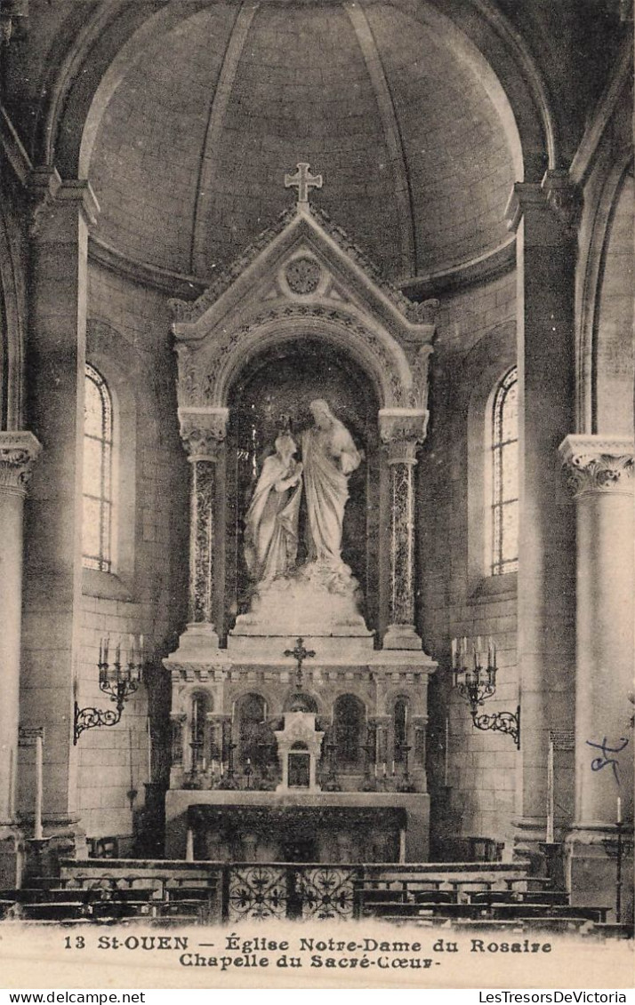 FRANCE - St Ouen - Vue à L'intérieur De L'église Notre Dame Du Rosaire - Chapelle Du Sacré Cœur- Carte Postale Ancienne - Saint Ouen