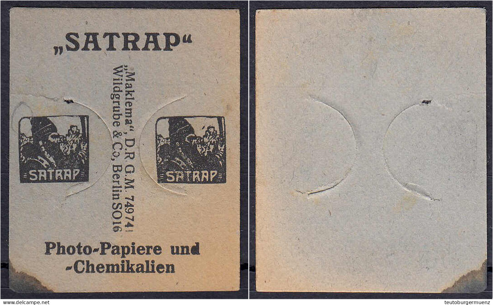 Satrap, Photo-Papiere Und - Chemikalien, Ohne Wert (Briefmarke) O.D. Karton Mit Briefmarkeneinschub. III. Tieste 0460.21 - [11] Emissions Locales