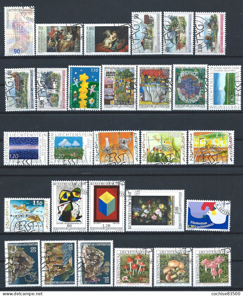 Liechtenstein Lot 29 Tp Obl (FU) Année 2000 - Full Years