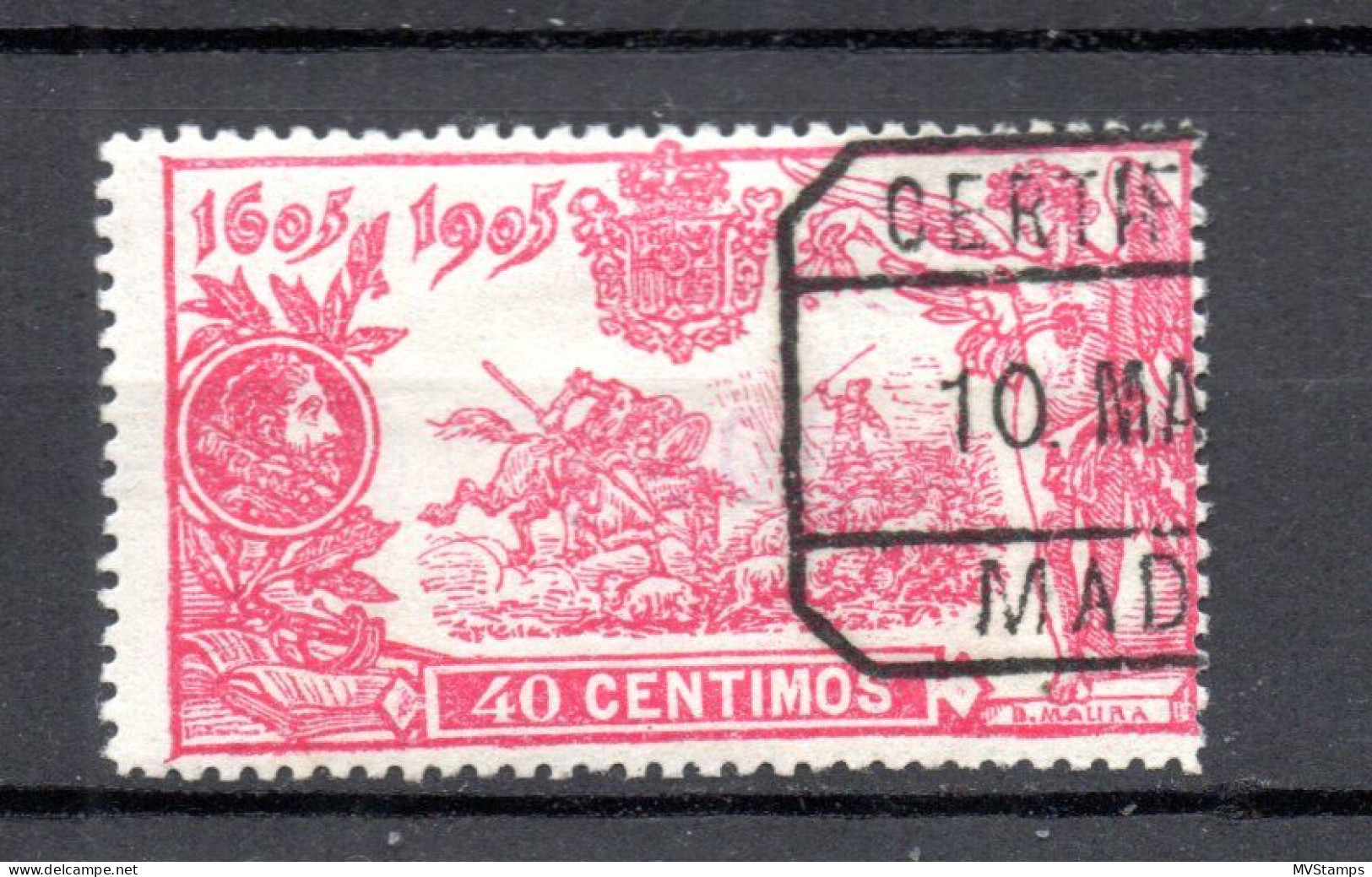 Spanien 1905 Freimarke 225 Don Quijote 40 Centimos Gebraucht - Usados