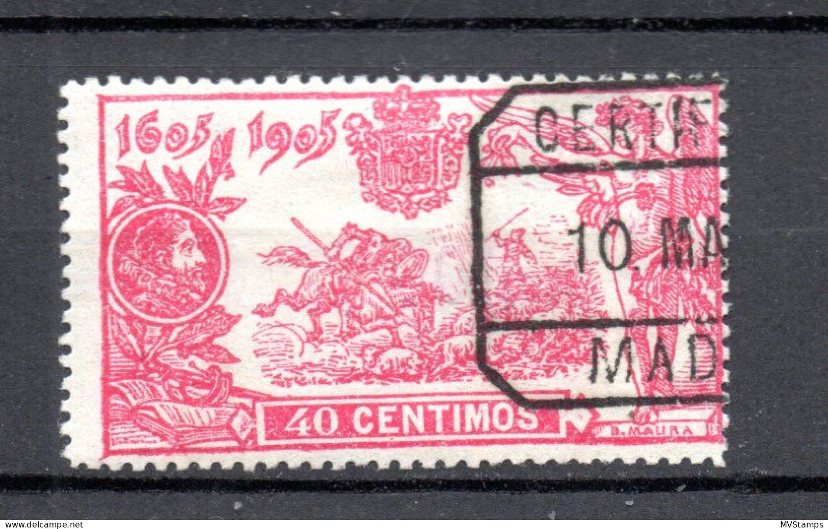 Spanien 1905 Freimarke 225 Don Quijote 40 Centimos Gebraucht - Gebraucht