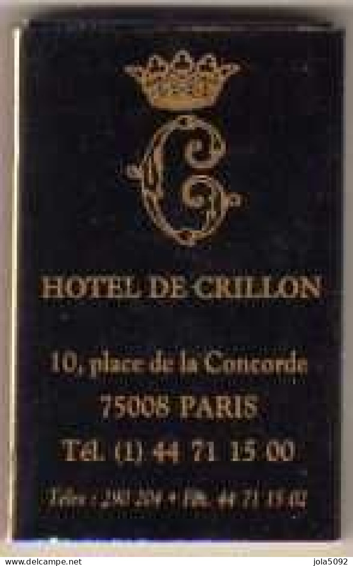 Boîte D'Allumettes - HOTEL DE CRION - PARIS - Boites D'allumettes