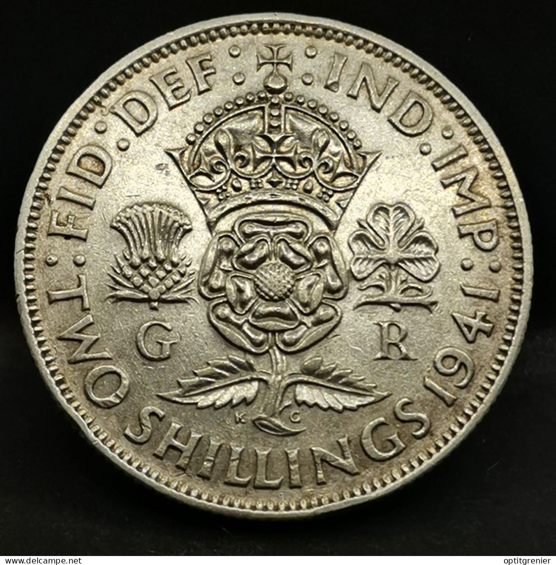 2 SHILLINGS  ARGENT 1941 GEORGE VI ROYAUME UNI / UNITED KINGDOM SILVER - J. 1 Florin / 2 Schillings