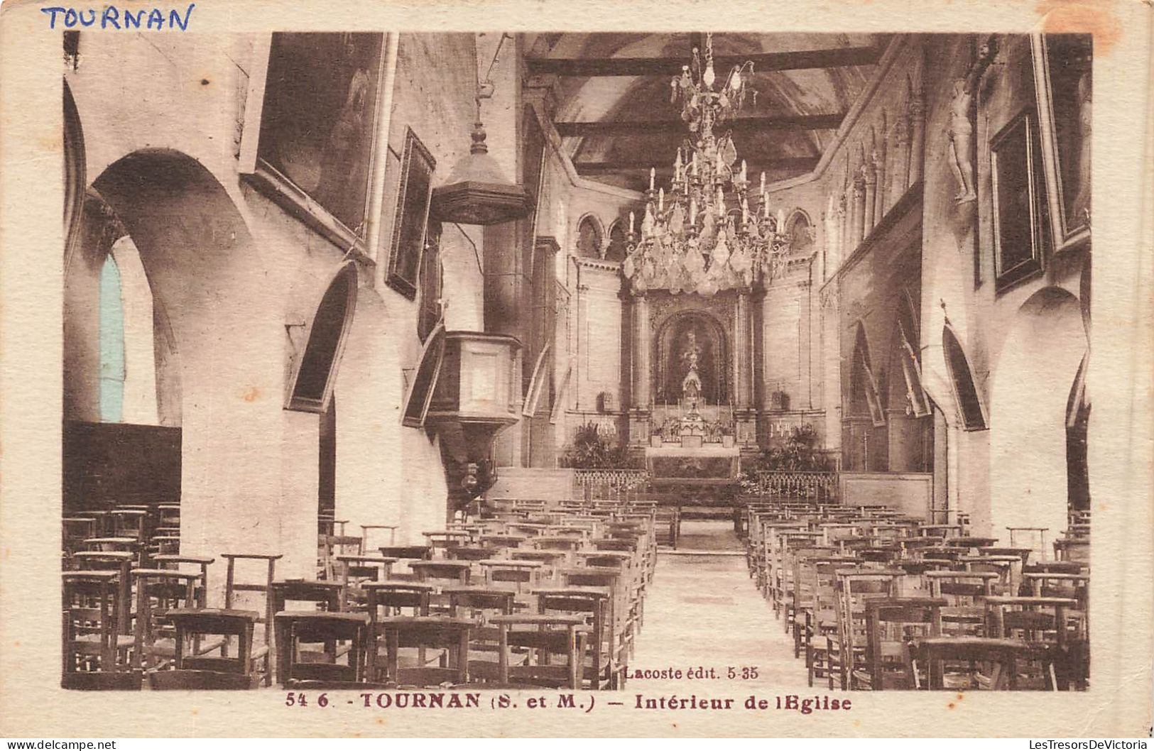 FRANCE - Tournan (S Et M) - Vue à L'intérieur De L'église - Vue D'ensemble - Carte Postale Ancienne - Tournan En Brie