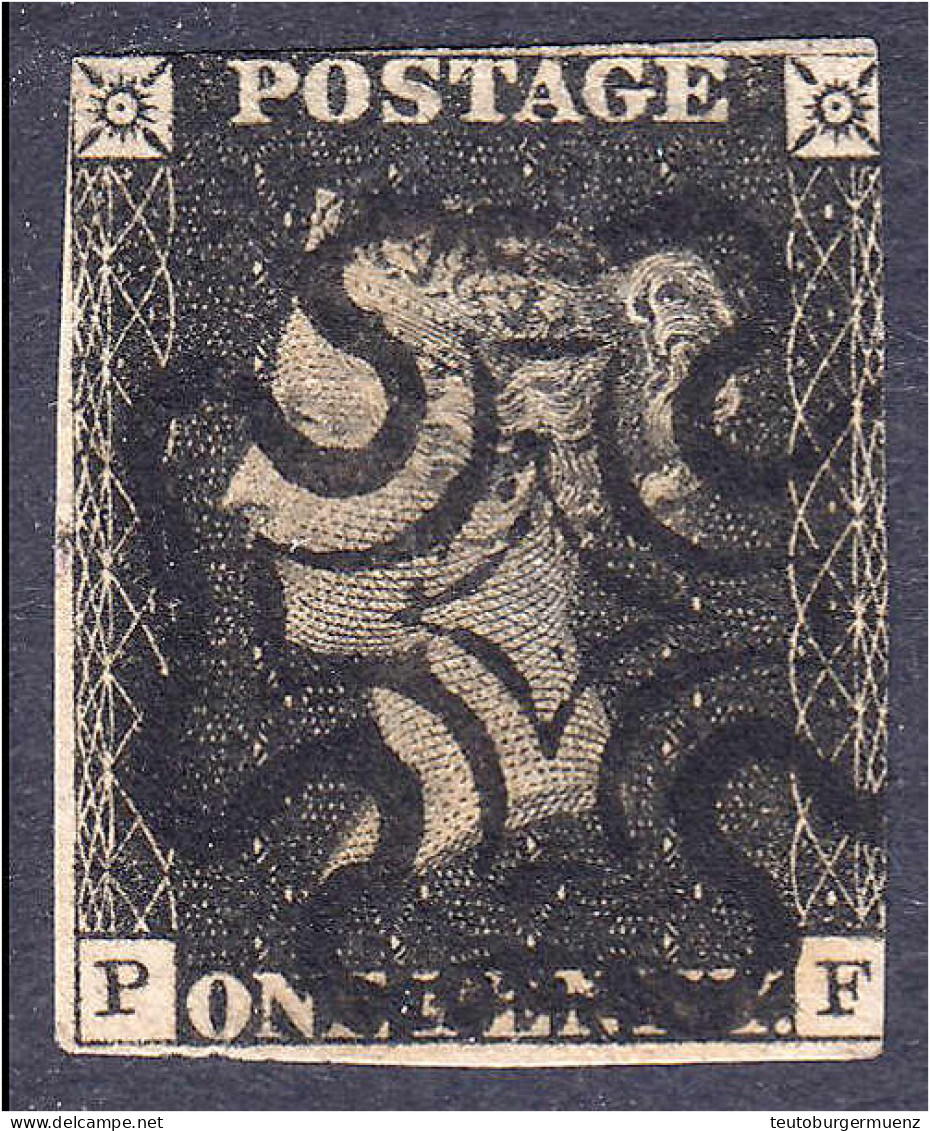 1 P. One Penny Black 1840, Sauber Gestempelt Aus Borek-Abo Mit Präsentationskarte Von Borek. Mi. 250,-€ Michel 1b. - Autres & Non Classés