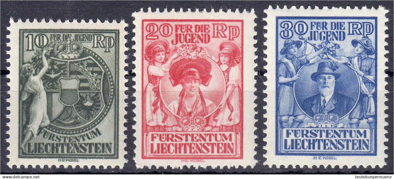 10 Rp - 30 Rp. Jugendfürsorge 1932, Postfrische Luxuserhaltung. Mi. 220,-€ Michel 116-118. - Sonstige & Ohne Zuordnung