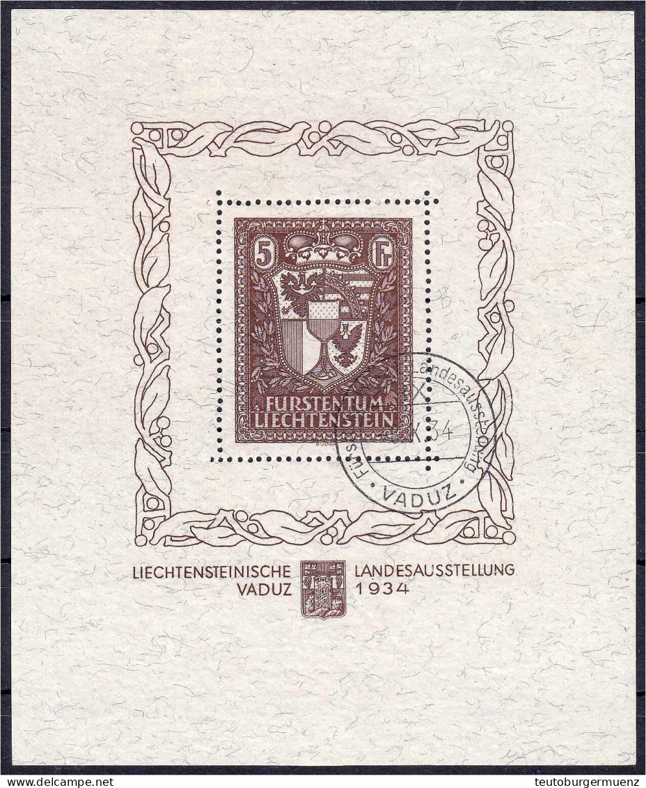 Vaduz-Block 1934, Gestempelte Erhaltung, Tadellos. Mi. 2.800,-€ Michel Block 1. - Autres & Non Classés