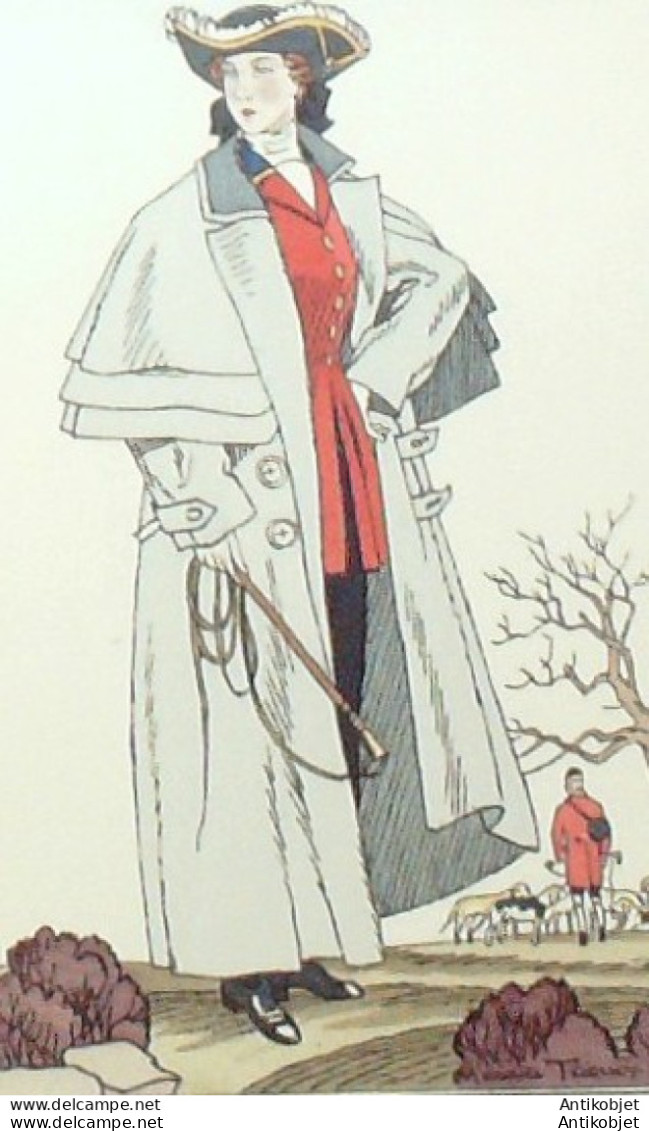 Gravure De Mode Costume Parisien 1912 Pl.27 TAQUOY Maurice Tenue D'équipage - Radierungen