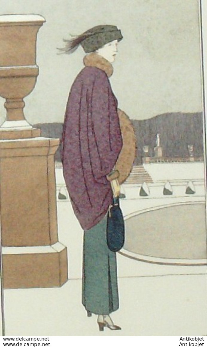Gravure De Mode Costume Parisien 1912 Pl.38 BOUTET De MONVEL Manteau - Etchings