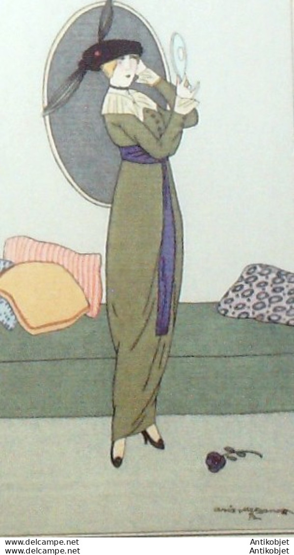 Gravure De Mode Costume Parisien 1913 Pl.053 METZANOV Aris-Toilettes - Eaux-fortes