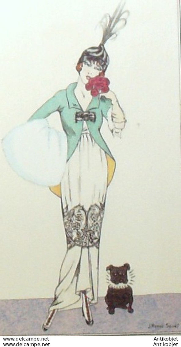 Gravure De Mode Costume Parisien 1913 Pl.057 SOUEF J.Renée Robe Cachemire - Eaux-fortes