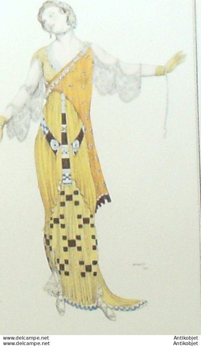 Gravure De Mode Costume Parisien 1913 Pl.073 BAKST Léon Dioné Dessin Bakst - Radierungen