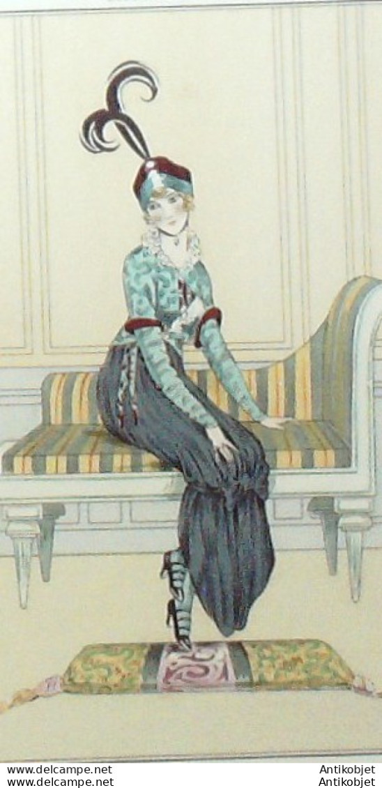 Gravure De Mode Costume Parisien 1913 Pl.075 ANONYME Jupe Mousseline - Radierungen
