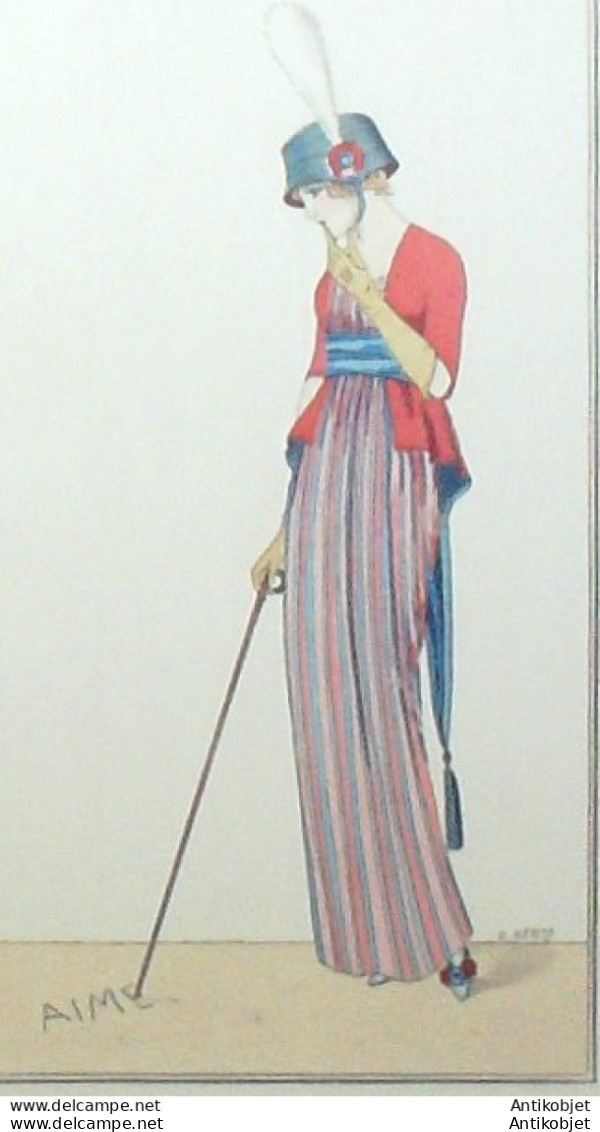 Gravure De Mode Costume Parisien 1913 Pl.095 BETTY B Robe De Linon - Etchings