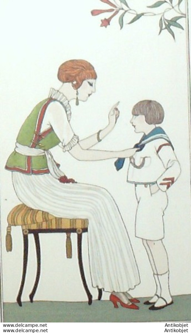 Gravure De Mode Costume Parisien 1913 Pl.105 BARBIER George Blouse Japonaise - Radierungen