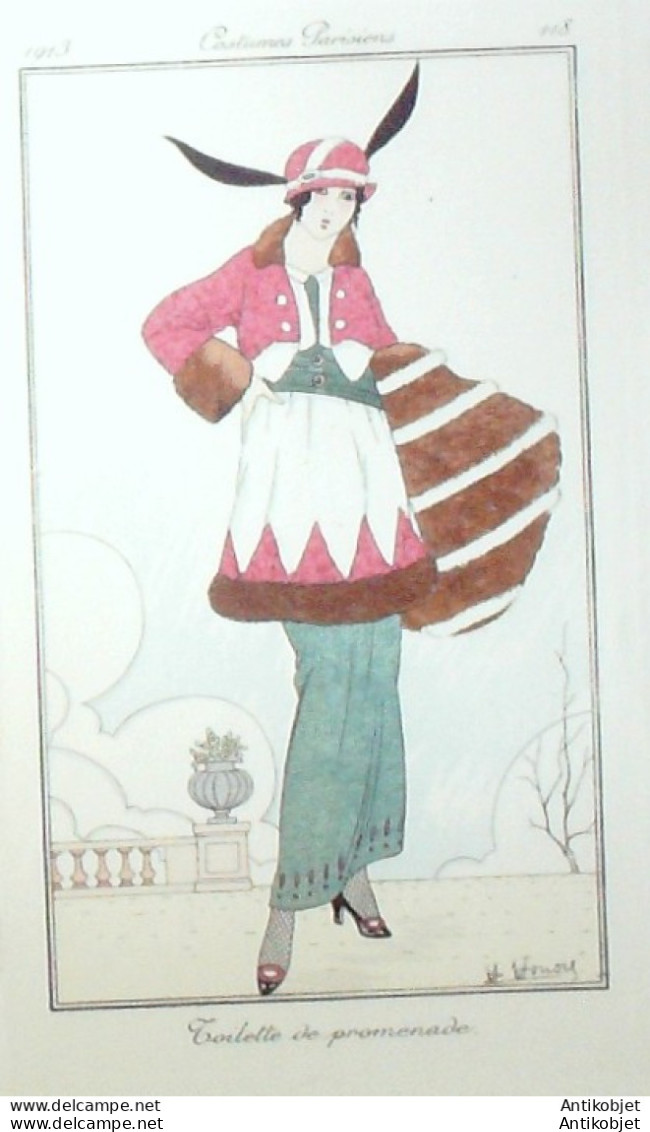 Gravure De Mode Costume Parisien 1913 Pl.118 HOHORE H Toilette - Eaux-fortes