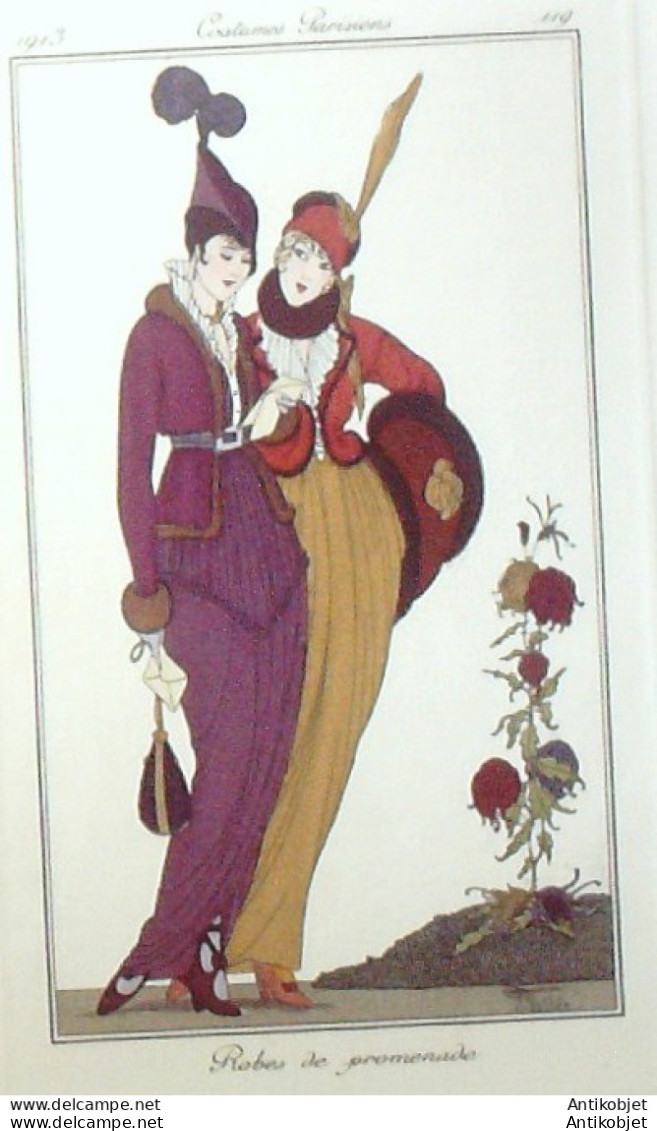 Gravure De Mode Costume Parisien 1913 Pl.119 VALLEE Armand Robes - Etchings