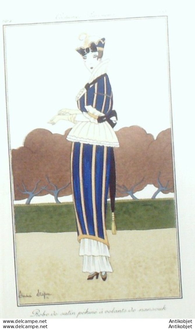 Gravure De Mode Costume Parisien 1914 Pl.138 STEFAN André Robe De Satin - Etsen