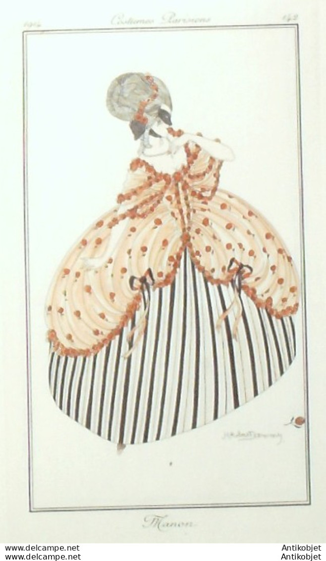 Gravure De Mode Costume Parisien 1914 Pl.142 DAMMY Robert Manon - Etchings