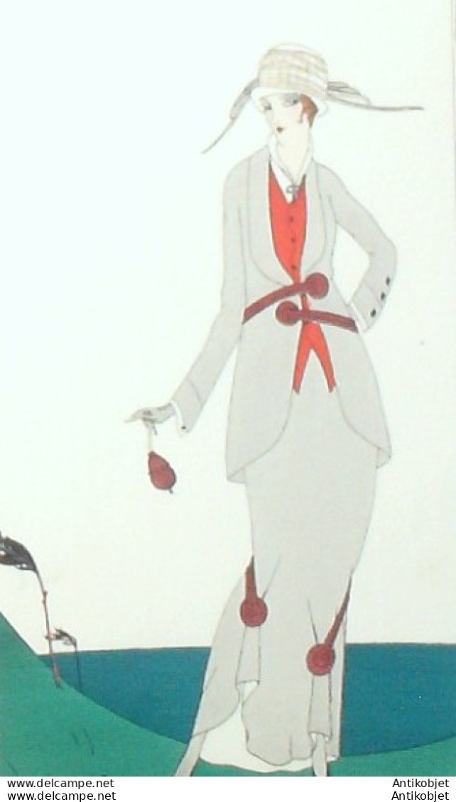 Gravure De Mode Costume Parisien 1914 Pl.167 BAUDRAY D'ANIOU Robe De Serge - Radierungen