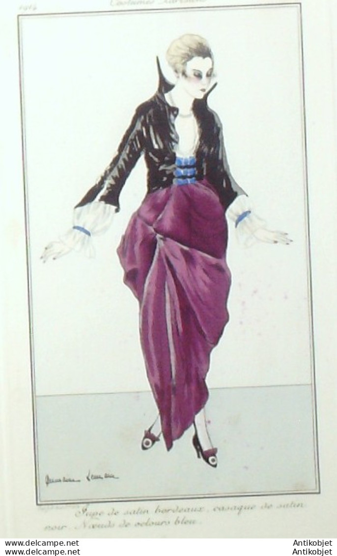 Gravure De Mode Costume Parisien 1914 Pl.169 LEMAIRE Germaine Jupe De Satin - Etsen