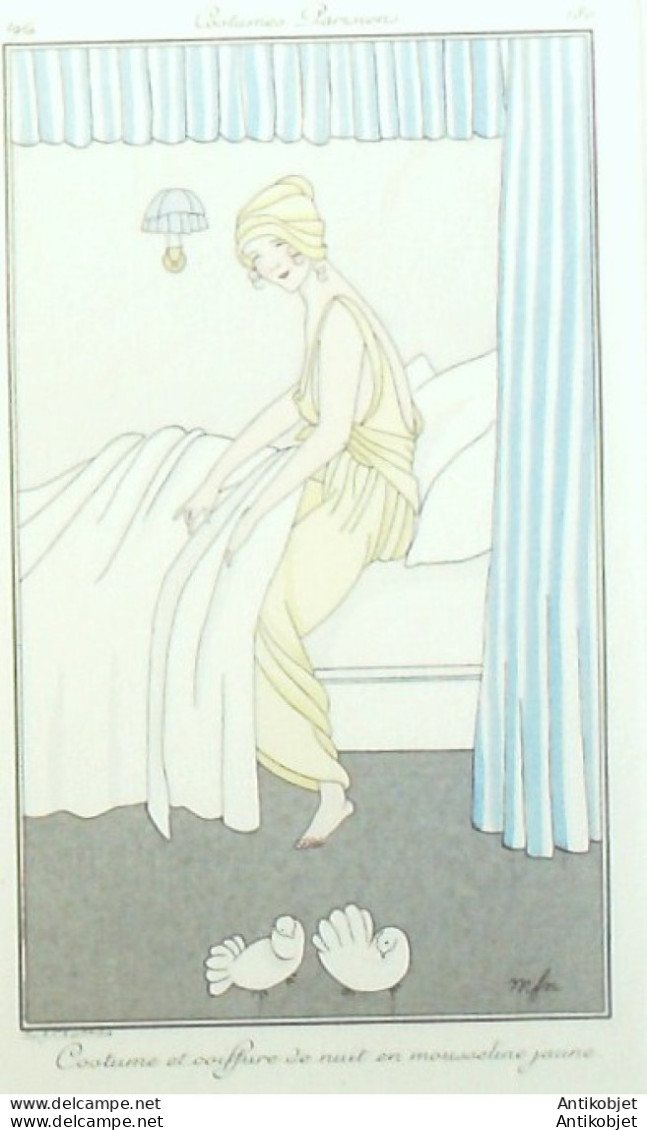 Gravure De Mode Costume Parisien 1914 Pl.180 FRANC-NOHAIN Madeleine - Radierungen