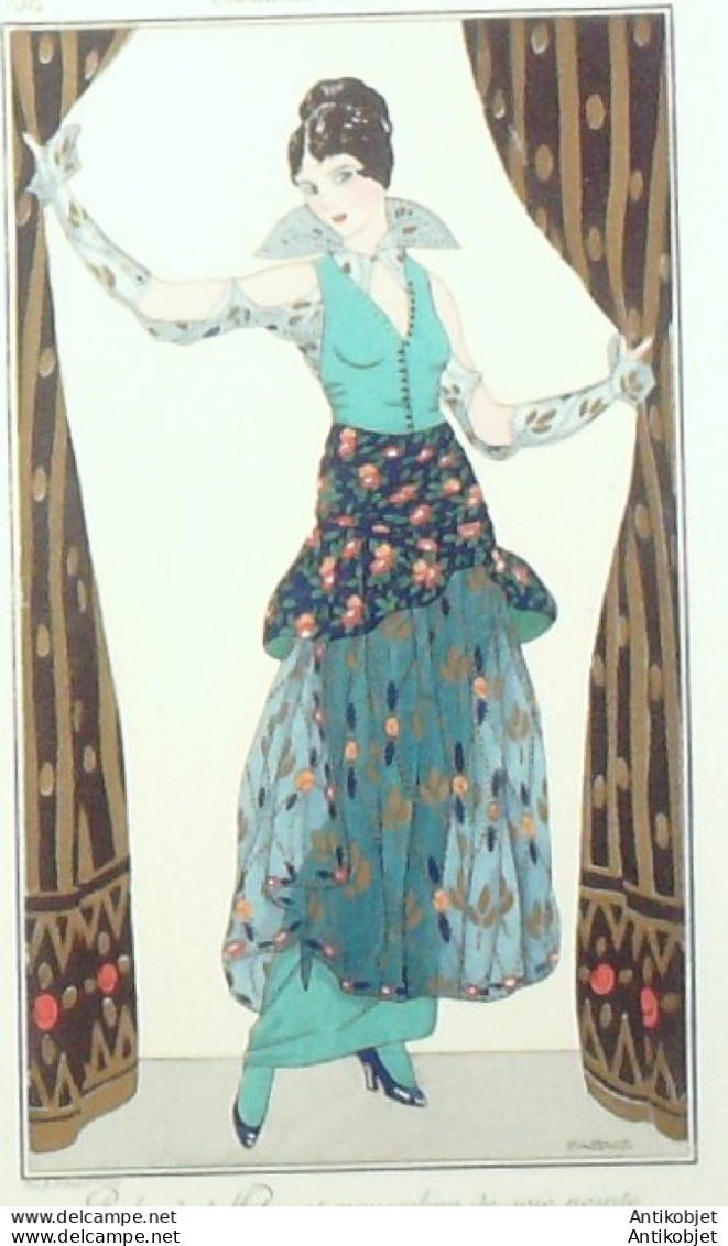 Gravure De Mode Costume Parisien 1914 Pl.184 FABIUS-Robe De Taffetas - Eaux-fortes