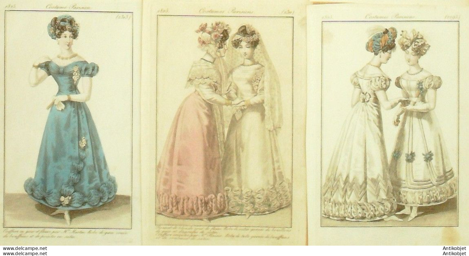 Gravures De Mode Costume Parisien 1824 à 1825 Lot 14 9 Pièces - Radierungen