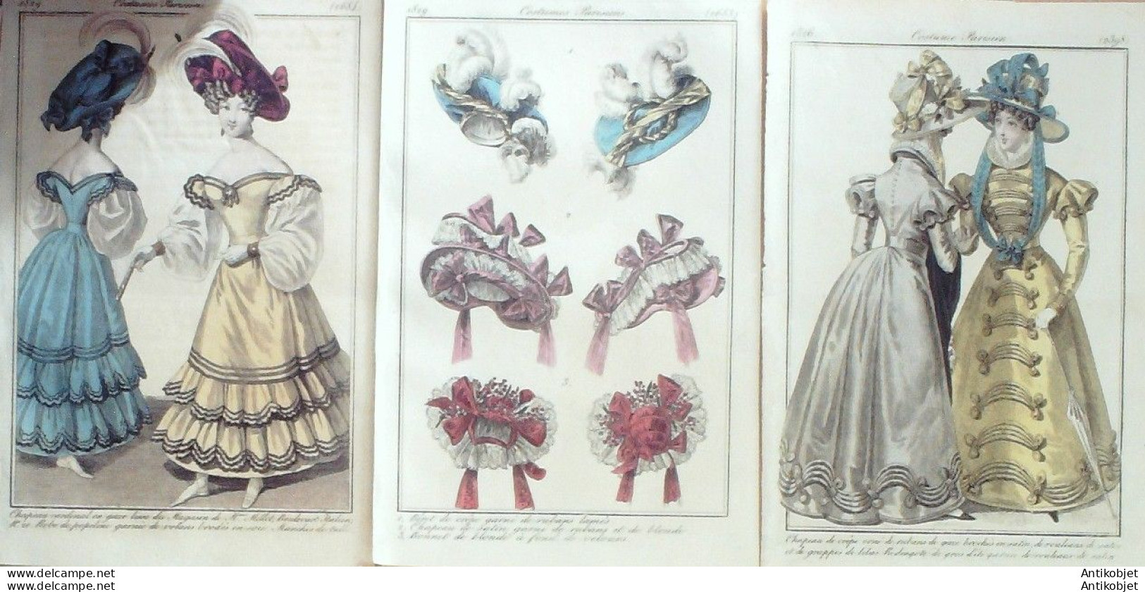 Gravures De Mode Costume Parisien 1825 à 1829 Lot 36 9 Pièces - Eaux-fortes