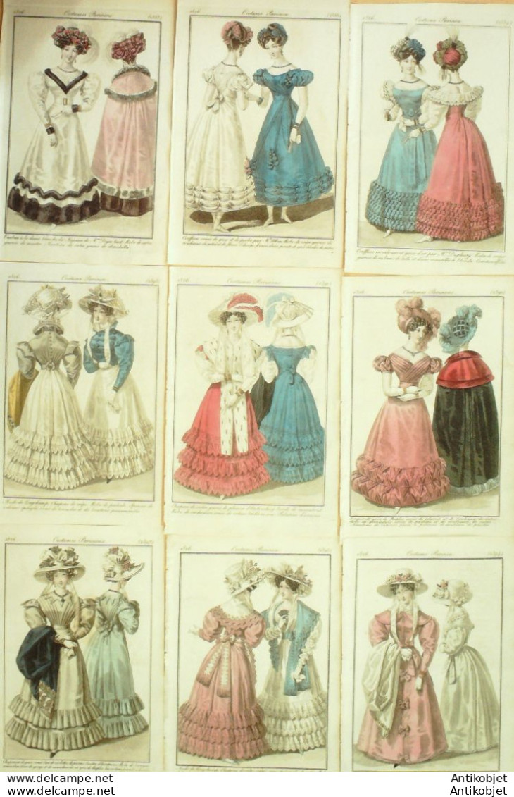 Gravures De Mode Costume Parisien 1826 Lot 20 9 Pièces - Eaux-fortes