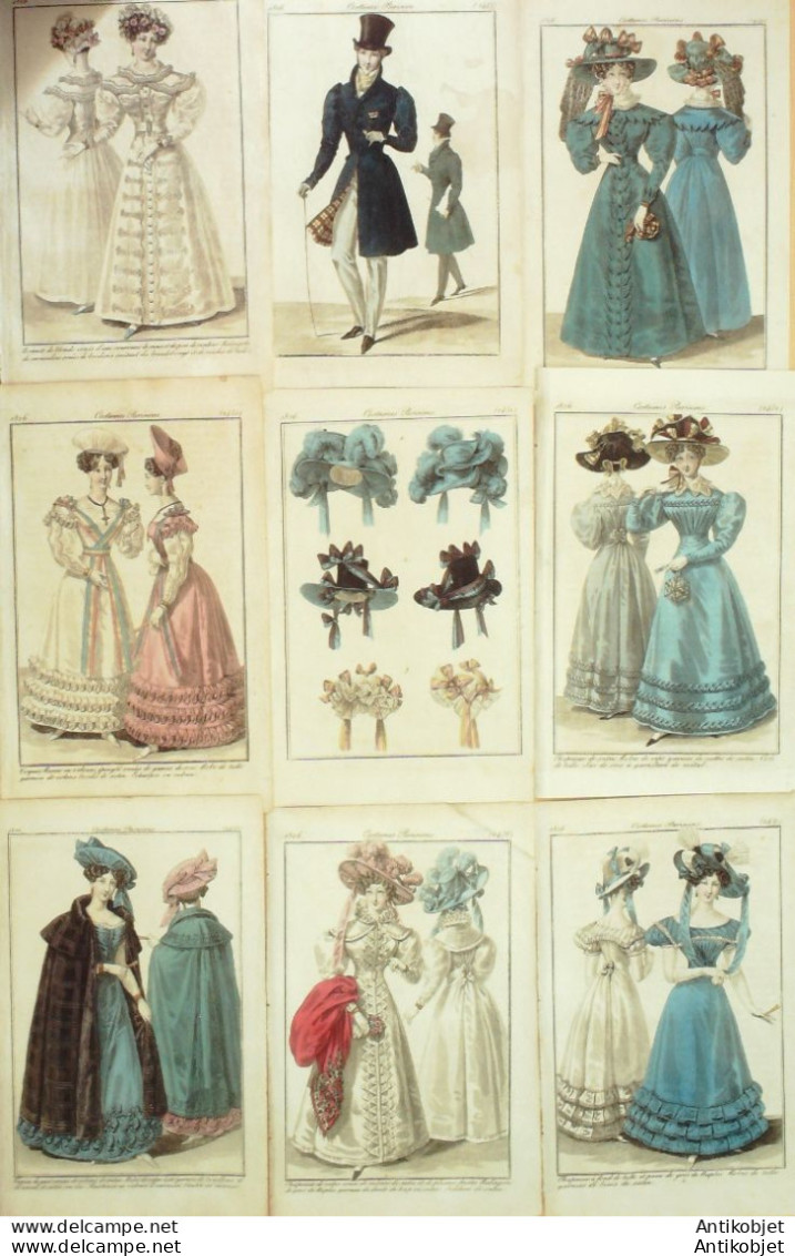 Gravures De Mode Costume Parisien 1826 Lot 25 9 Pièces - Radierungen