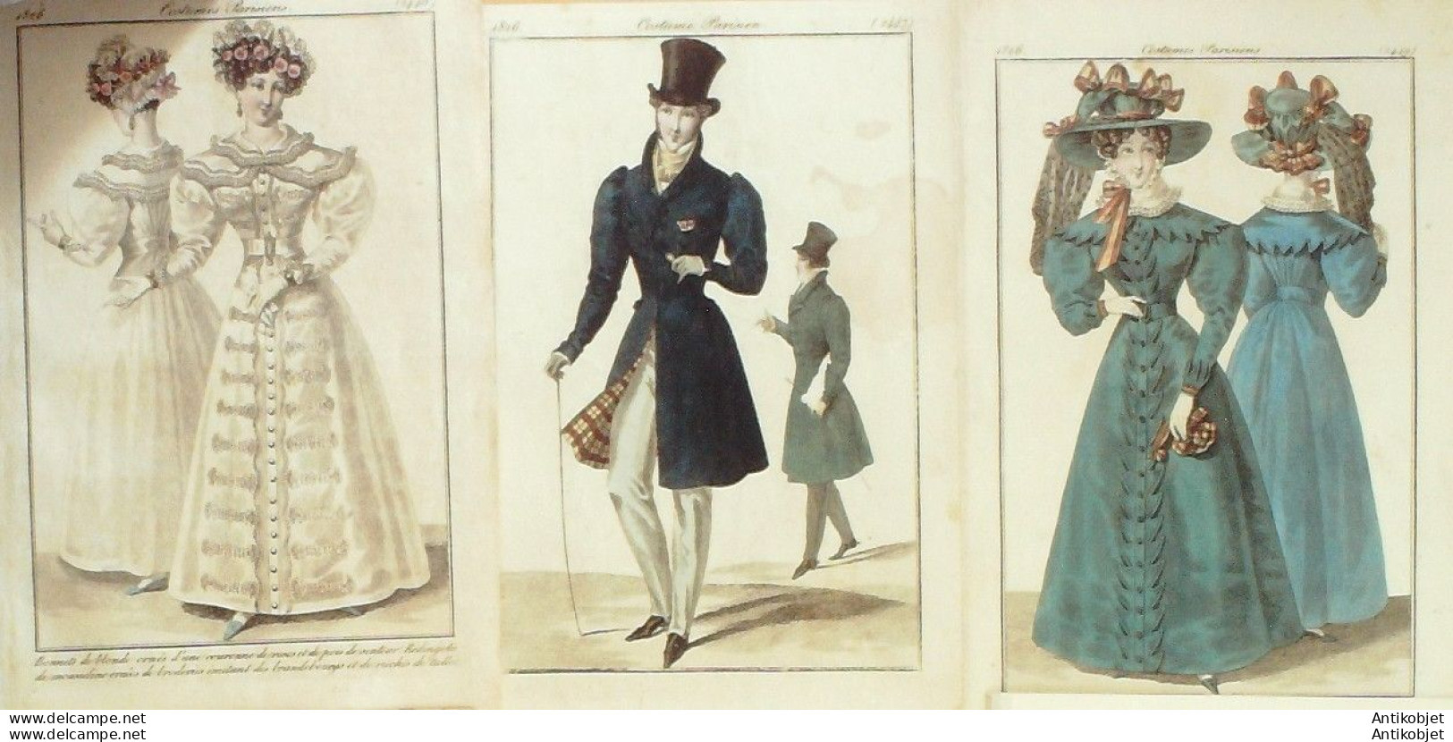 Gravures De Mode Costume Parisien 1826 Lot 25 9 Pièces - Acqueforti