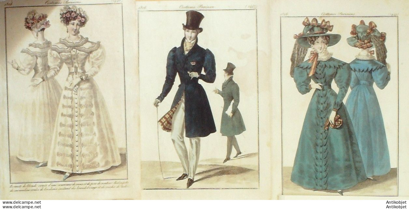 Gravures De Mode Costume Parisien 1826 Lot 25 9 Pièces - Radierungen