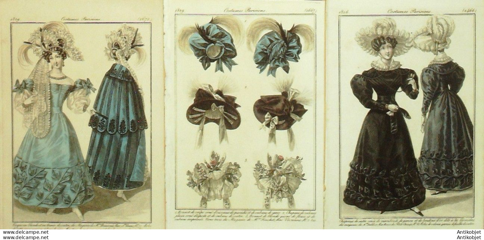 Gravures De Mode Costume Parisien 1826 à 1829 Lot 26 9 Pièces - Etchings