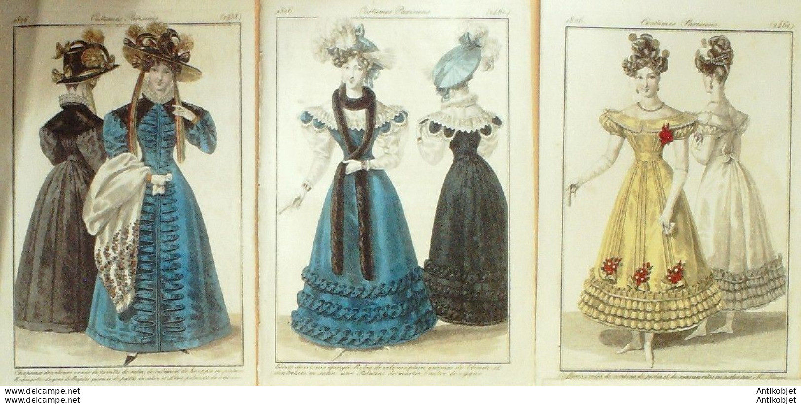 Gravures De Mode Costume Parisien 1826 à 1829 Lot 26 9 Pièces - Etsen