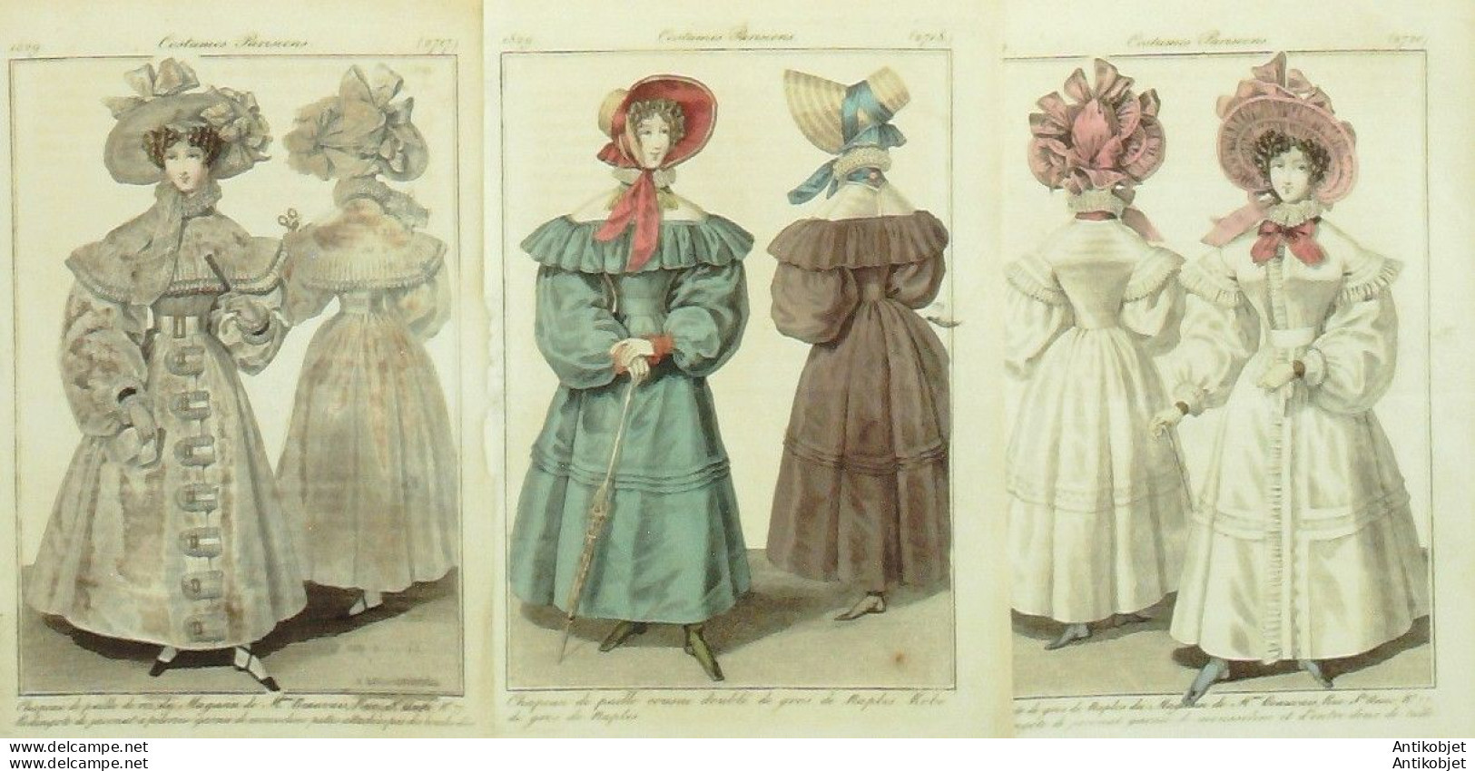 Gravures De Mode Costume Parisien 1829 Lot 29 9 Pièces - Eaux-fortes