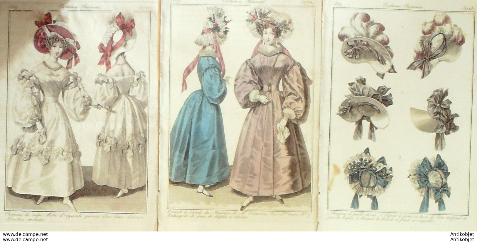 Gravures De Mode Costume Parisien 1829 Lot 30 9 Pièces - Eaux-fortes