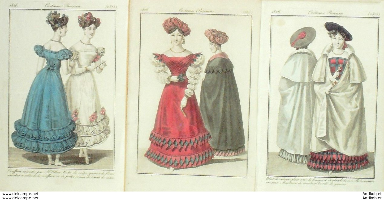 Gravures De Mode Costume Parisien 1825 à 1826 Lot 19 9 Pièces - Radierungen