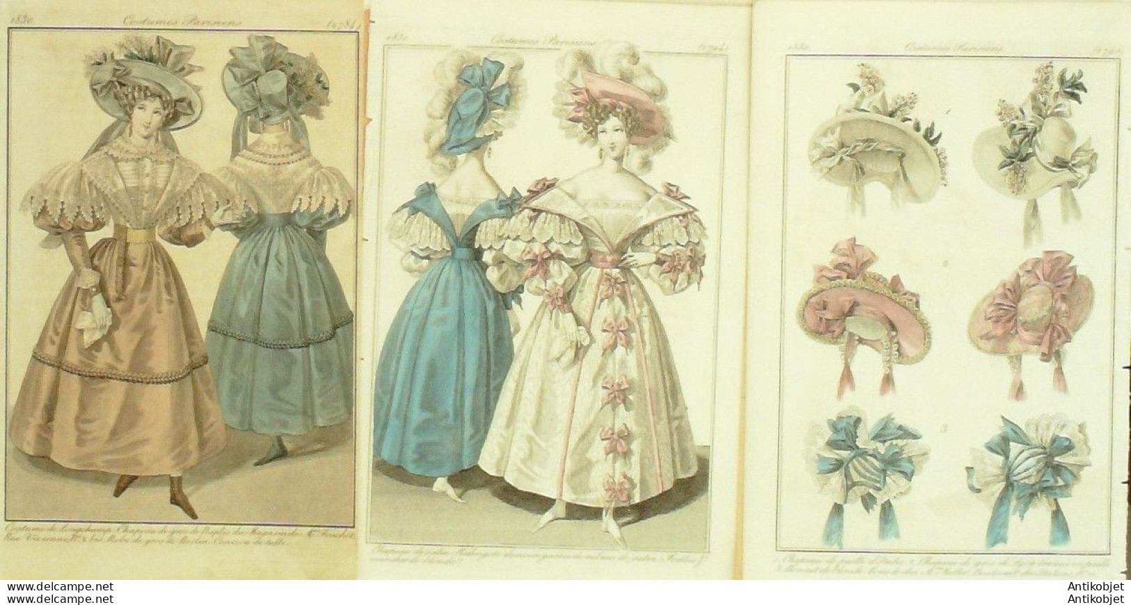 Gravures De Mode Costume Parisien 1830 Lot 33 9 Pièces - Aguafuertes