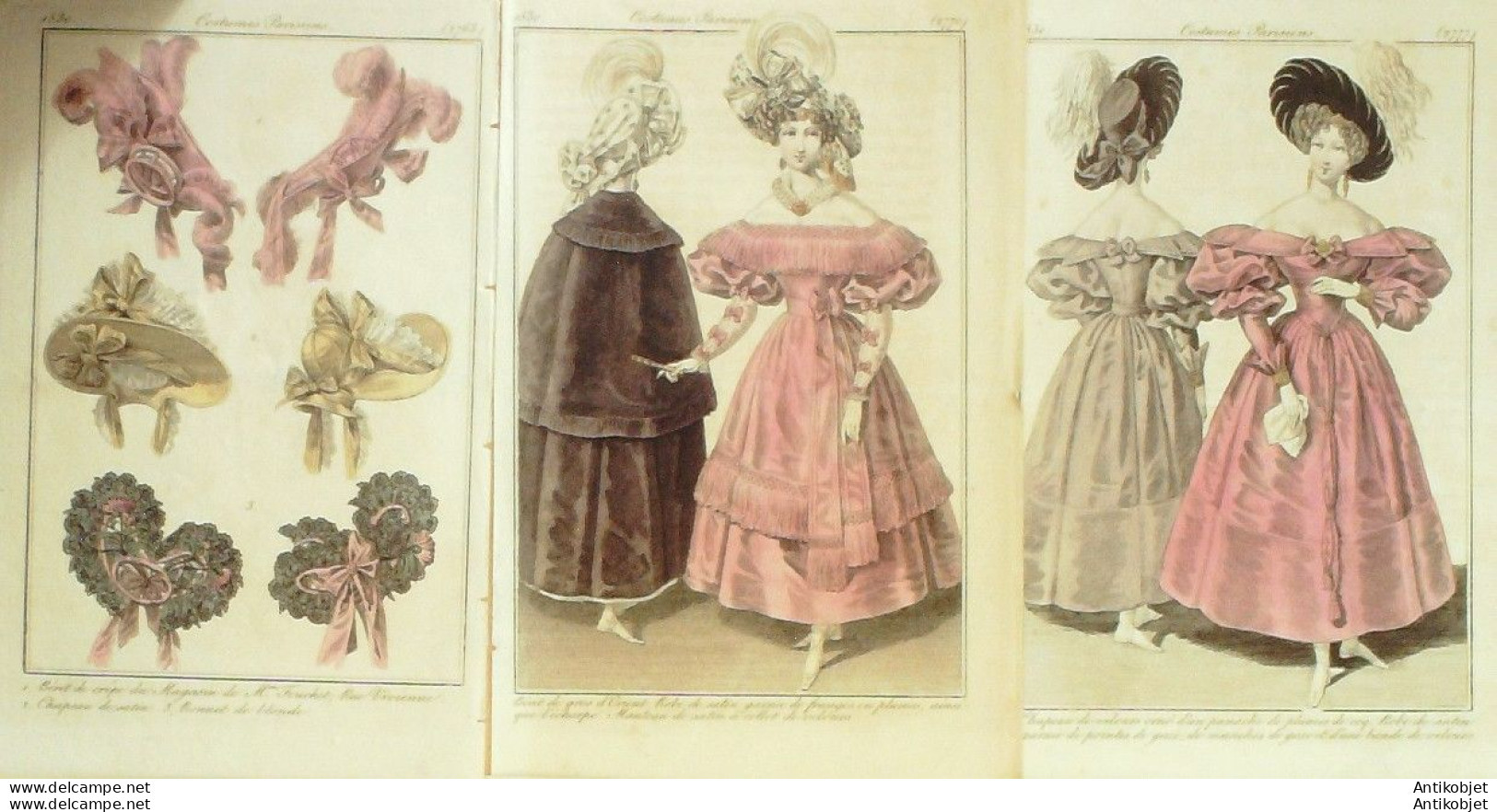 Gravures De Mode Costume Parisien 1830 Lot 33 9 Pièces - Eaux-fortes