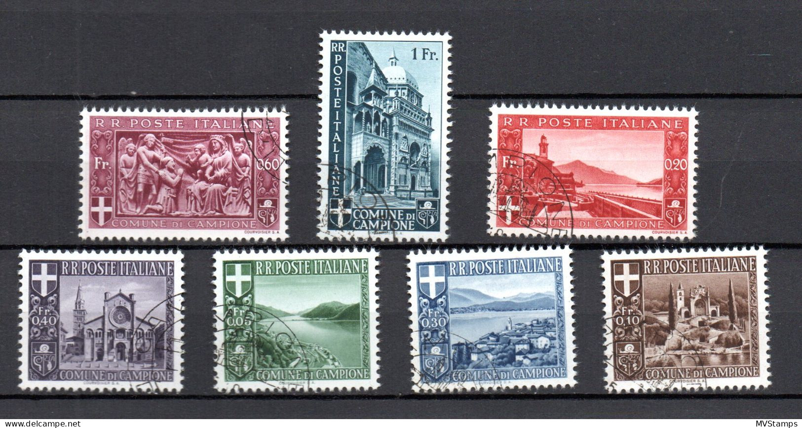 Campione (Italy) 1944 Set Definitive Stamps (Michel 6/12) Used - Autres & Non Classés