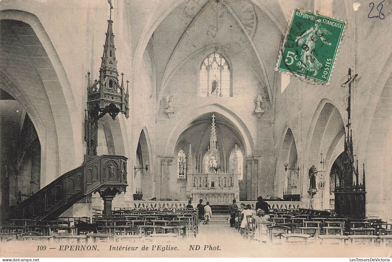 FRANCE - Epernon - Vue à L'intérieur De L'église - N D Phot - Vue D'ensemble - Carte Postale Ancienne - Epernon