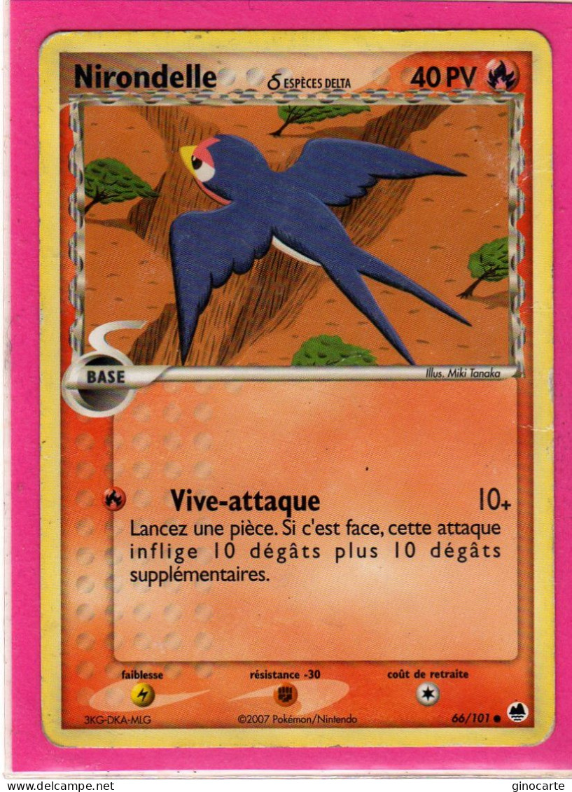 Carte Pokemon 2007 Ex Ile Des Dragons 66/101 Nirondelle 40pv Occasion - Ex