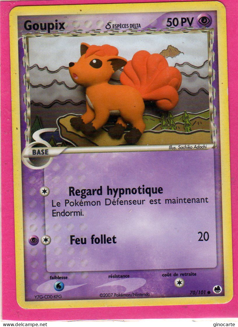 Carte Pokemon 2007 Ex Ile Des Dragons 70/101 Goupix 50pv Bon Etat - Ex