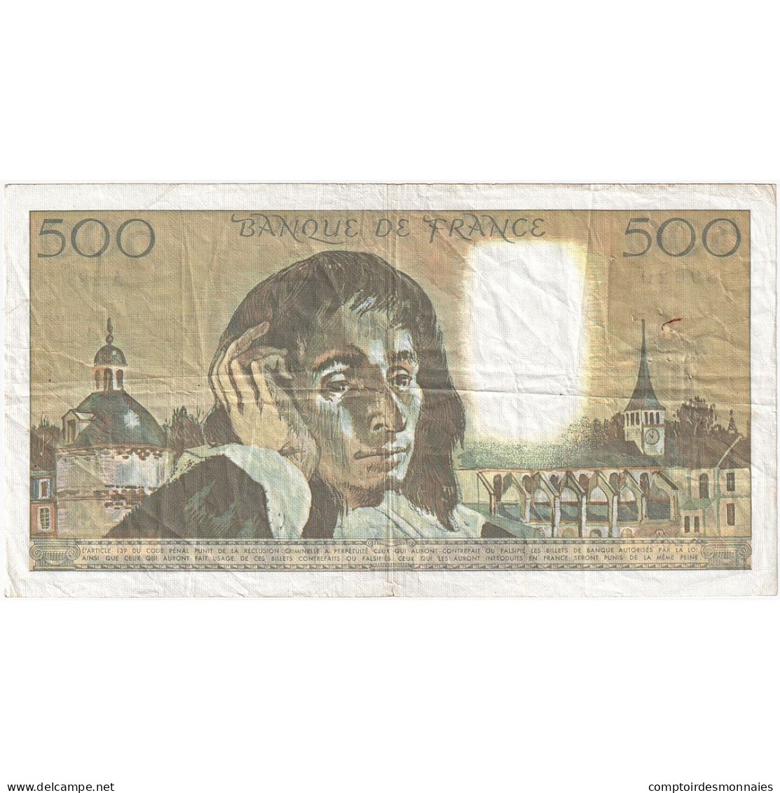 France, 500 Francs, Pascal, 1989, A.288, TTB, Fayette:71.40, KM:156g - 500 F 1968-1993 ''Pascal''