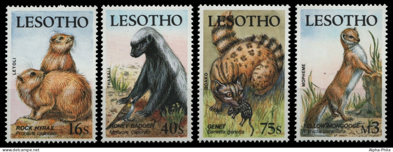 Lesotho 1988 - Mi-Nr. 712-715 ** - MNH - Wildtiere / Wild Animals - Lesotho (1966-...)