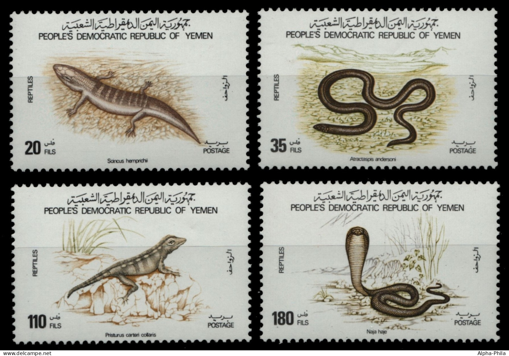 Südjemen 1980 - Mi-Nr. 259-262 ** - MNH - Reptilien / Reptiles - Yemen