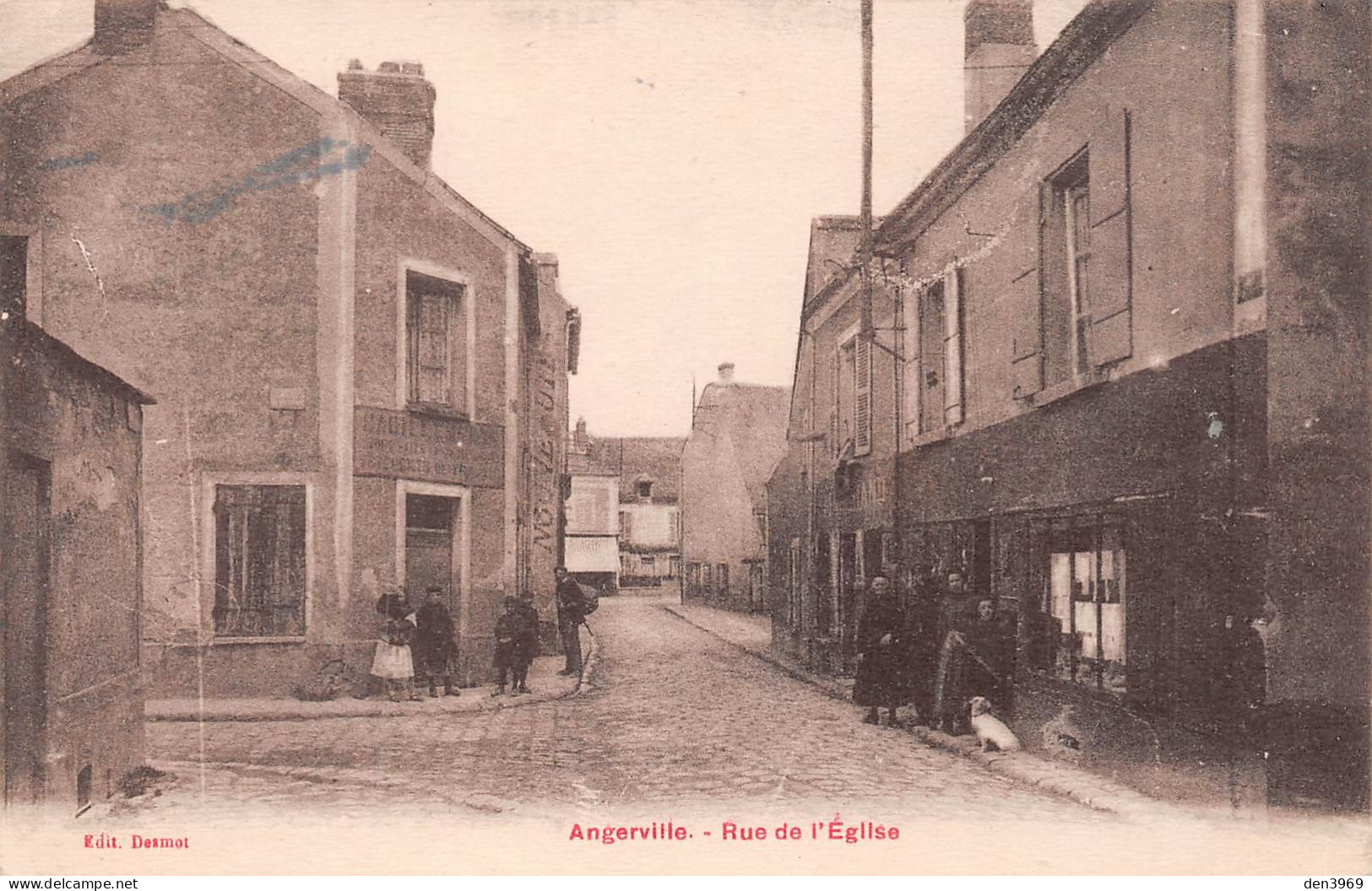 ANGERVILLE (Essonne) - Rue De L'Eglise - Voyagé (2 Scans) Lecanut, 159 Avenue De Neuilly-sur-Seine - Angerville