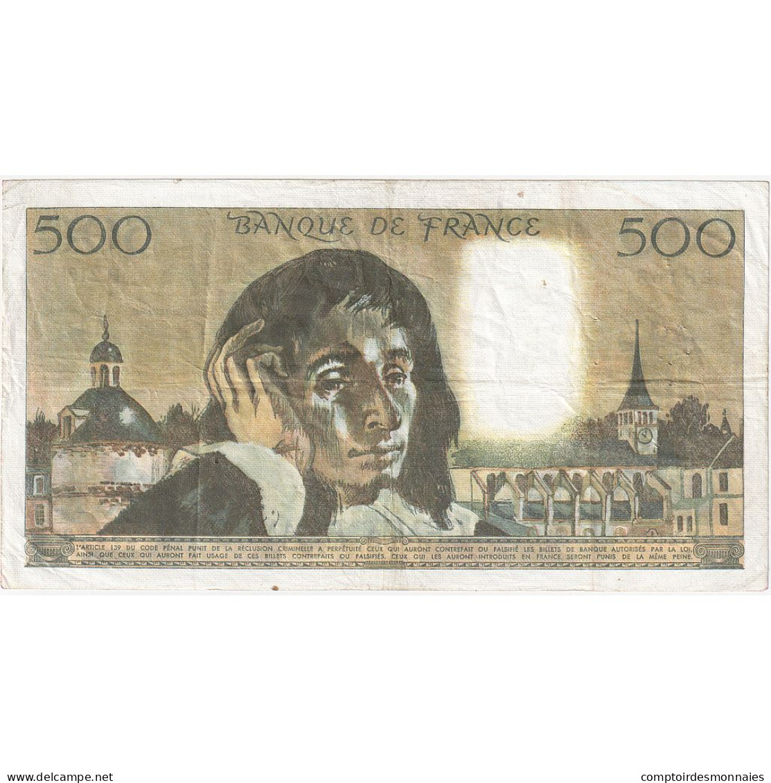 France, 500 Francs, Pascal, 1985, P.215, TTB, Fayette:71.32, KM:156e - 500 F 1968-1993 ''Pascal''