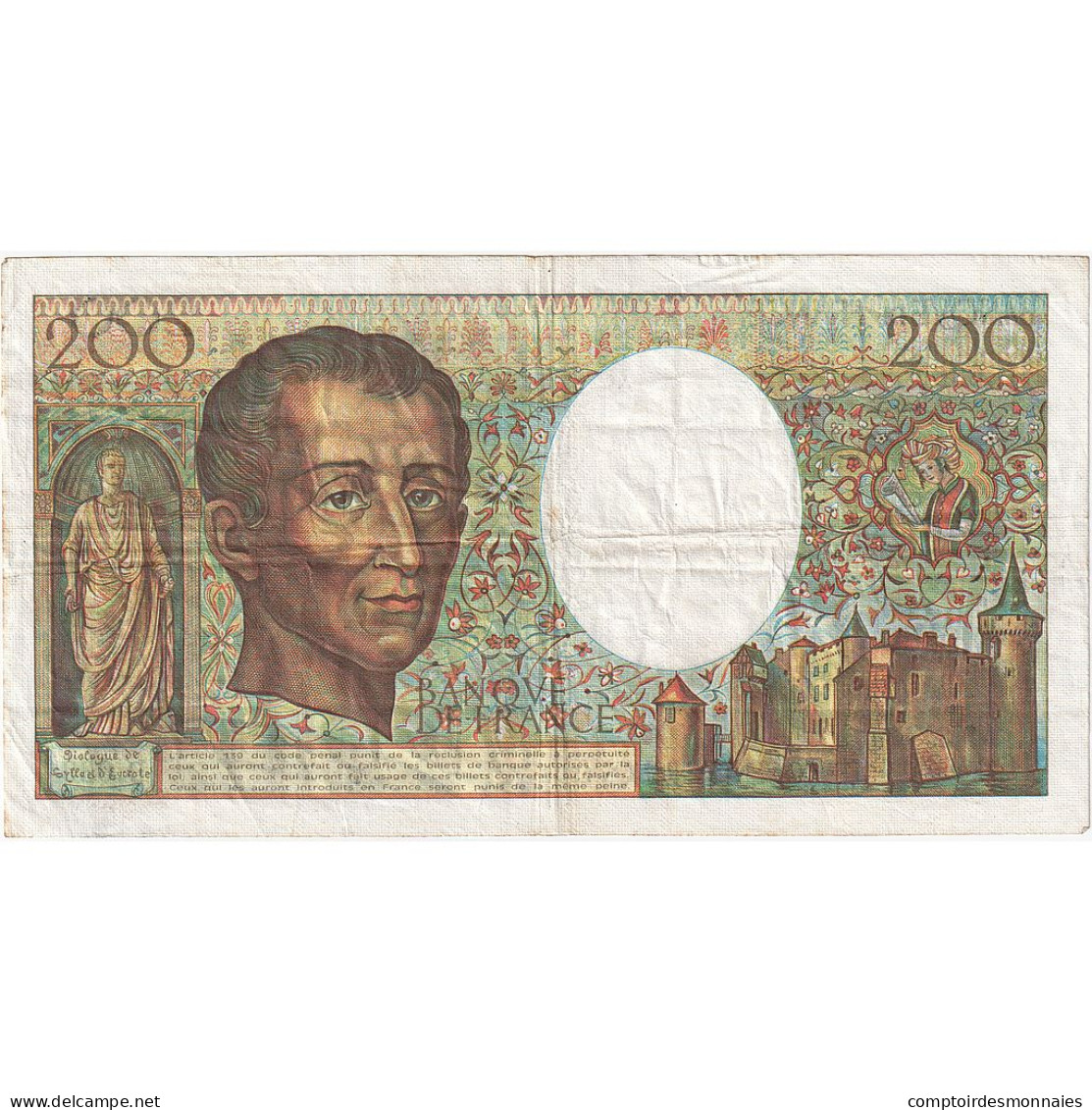 France, 200 Francs, Montesquieu, 1985, D.036, TB+, Fayette:70.5, KM:155a - 200 F 1981-1994 ''Montesquieu''